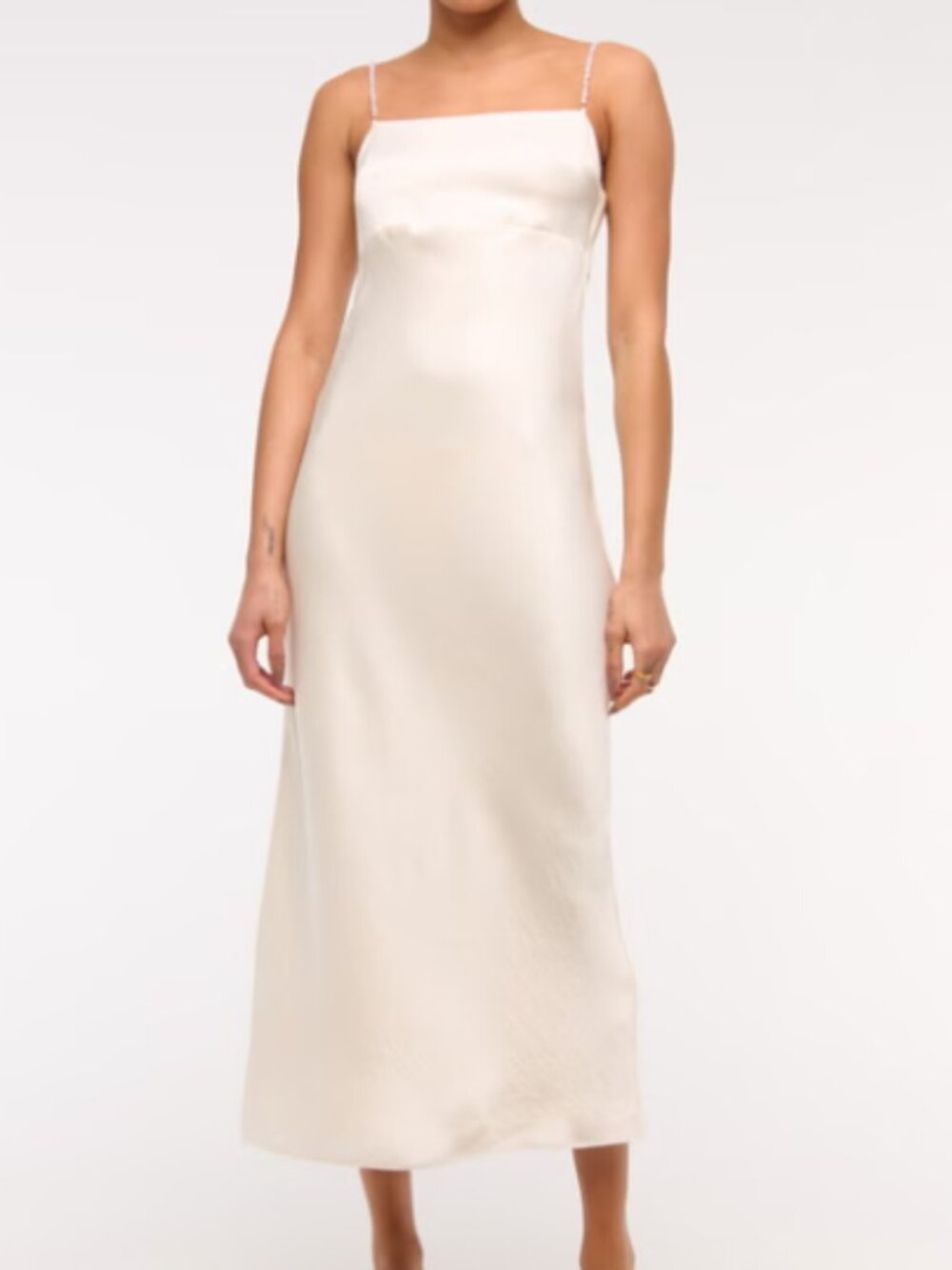 Abercrombie & Fitch Faux Pearl Cream Backless Dress